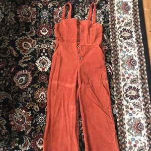 Orange Corduroy Overalls